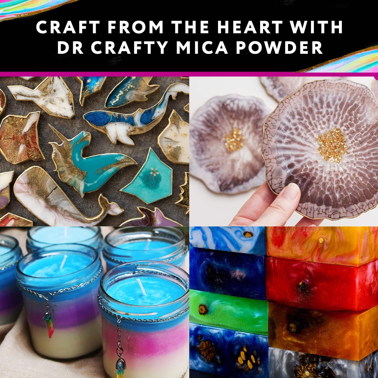DR CRAFTY 10 Shades Mica Powder Set for Epoxy Resin and Candle Making Crafts - Image 7