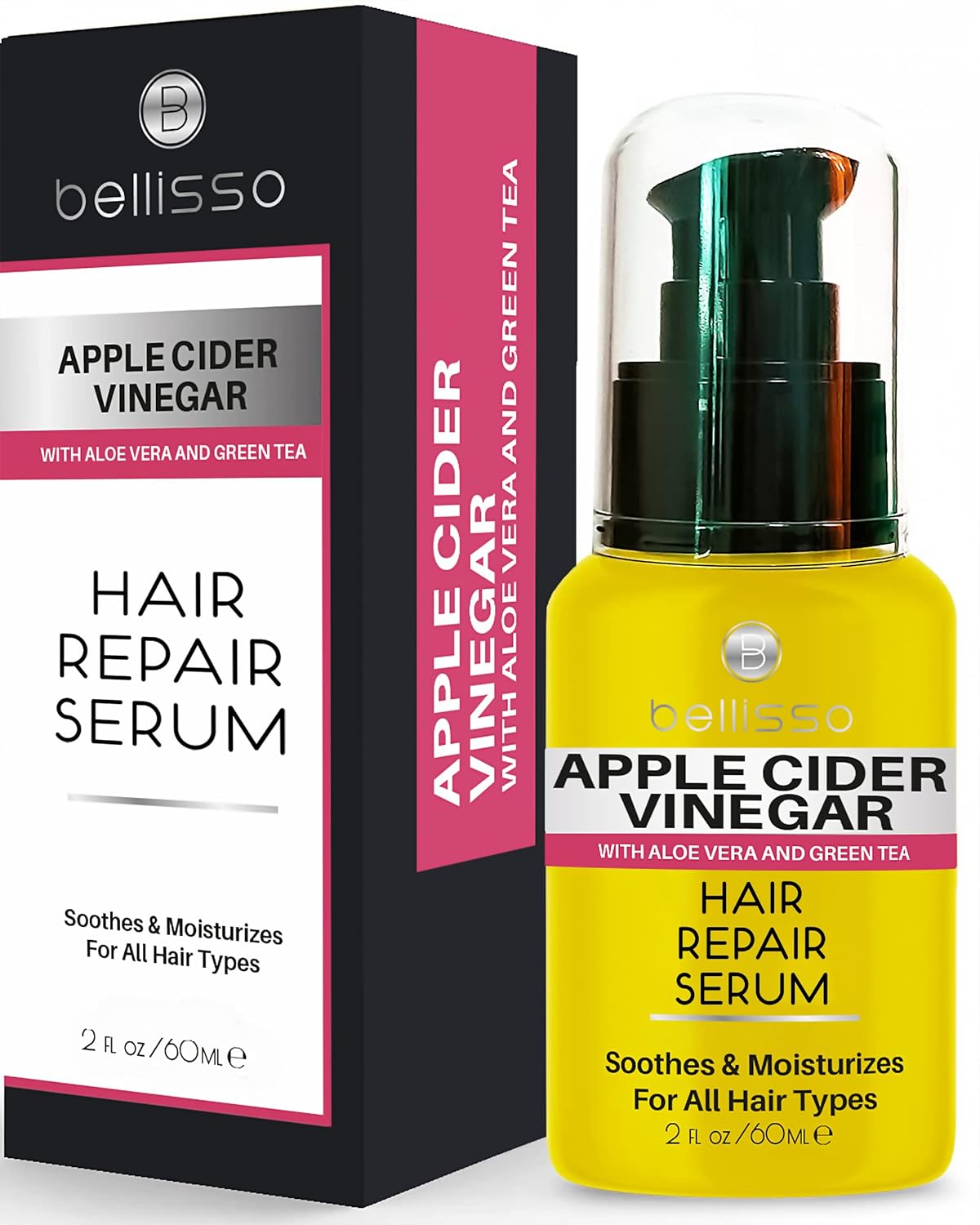 BELLISSO Apple Cider Vinegar Shampoo, Conditioner, Hair Mask, and Serum 4-Piece Set - Large Size - Image 4