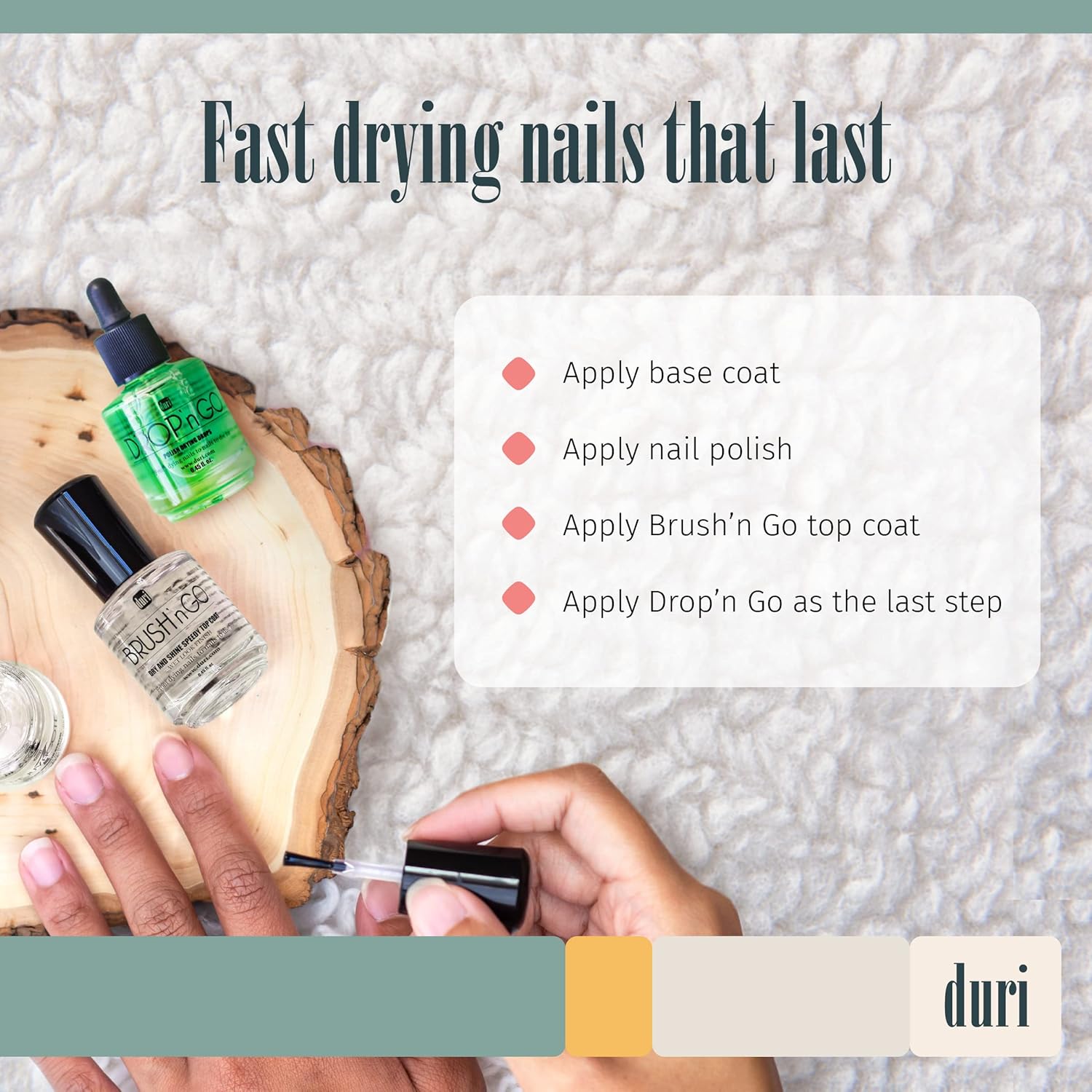 Duri Brush'n Go Dry and Shine Top Coat with Drop'n Go Nail Polish Drying Drops Combo Pack - 2 Piece Set - Image 7