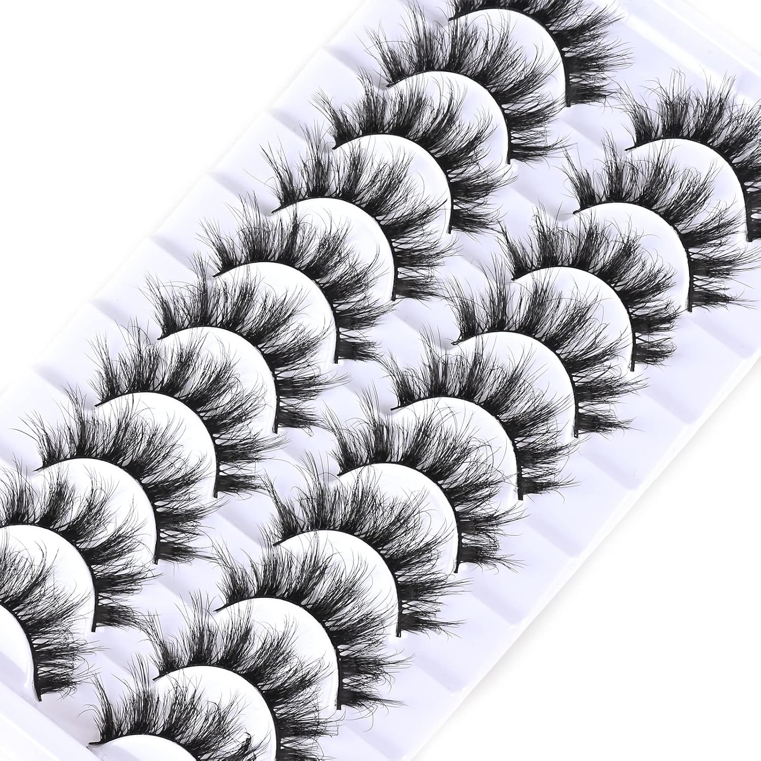 FARRED Natural Short Wispy Mink Volume False Eyelashes Pack of 10 Pairs - Image 4