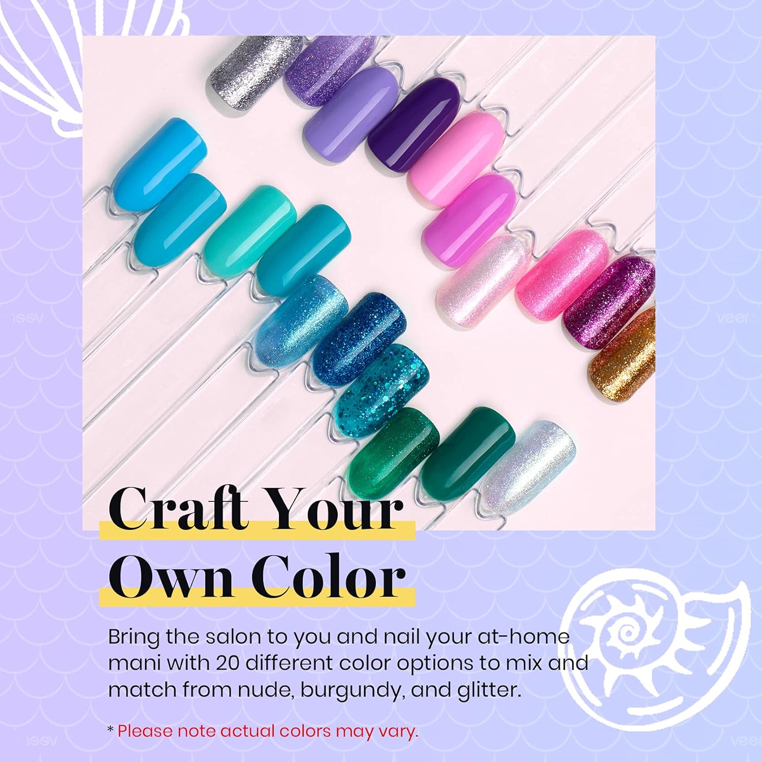 Beetles 20 Color Mermaid Gel Nail Polish Set with Base and Top Coat for Summer Nail Art - Image 2