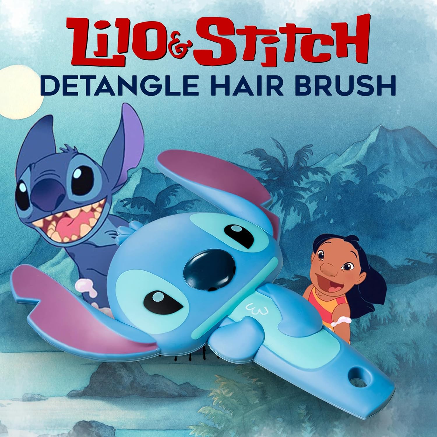 Disney Stitch 3D Paddle Hair Brush for Women and Girls Soft Bristles - Image 2