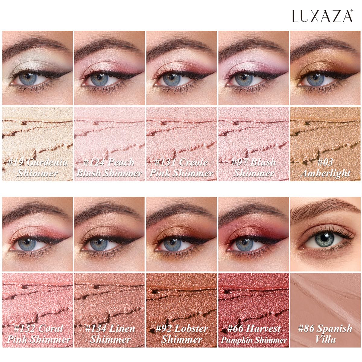 10 Piece Waterproof Brown Shimmer Matte Eyeshadow Stick Set for Women, Eye Brightener Crayon - Image 2