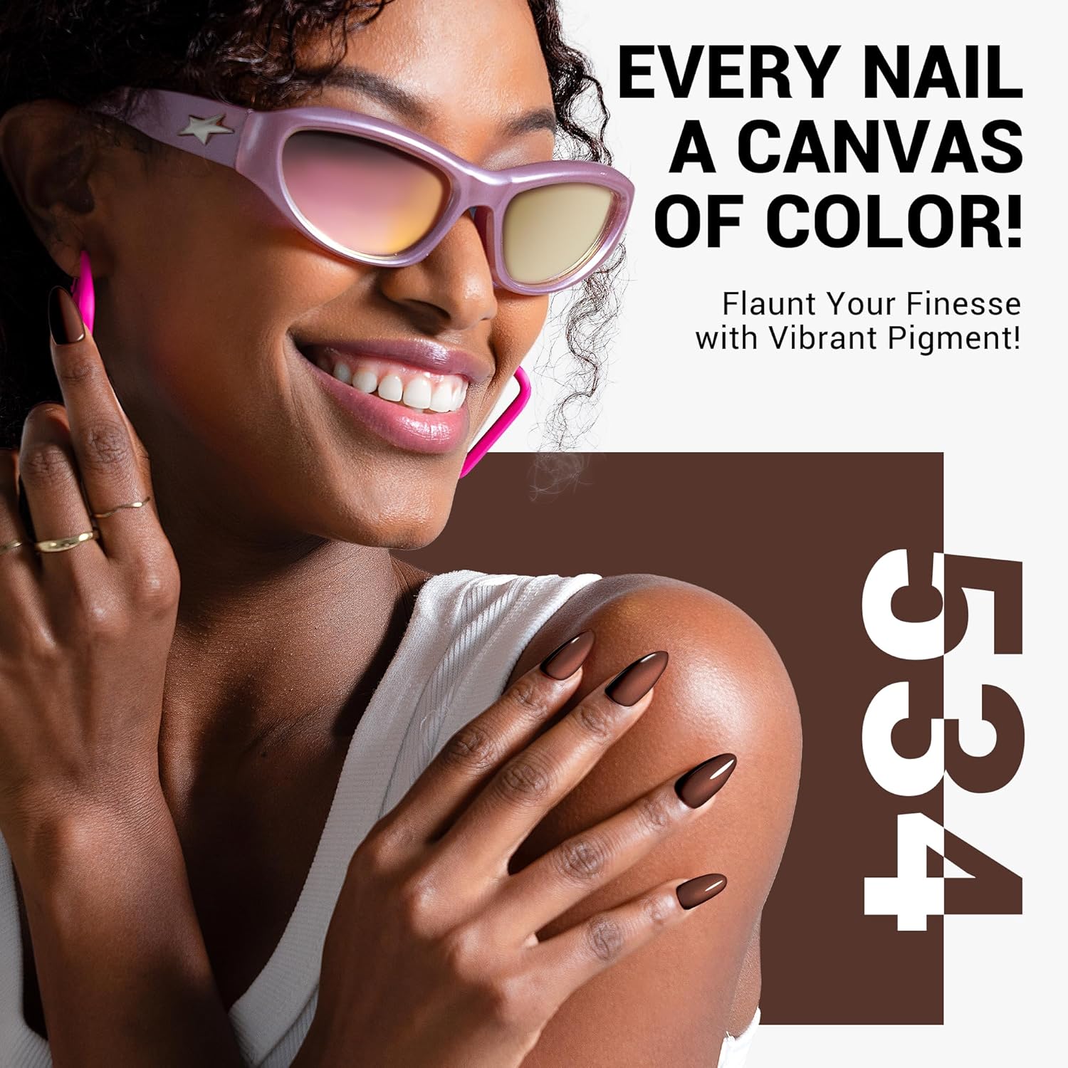 MelodySusie 0.5fl oz Thick Americano Brown Gel Nail Polish for DIY Nail Art - Image 4