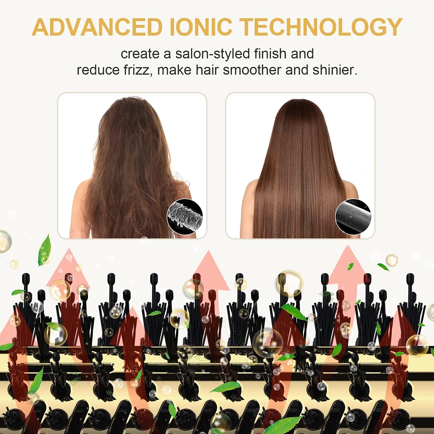 Gold 1.5-inch Hair Dryer Brush Volumizer with Ionic Technology and Swivel Cord - Image 3
