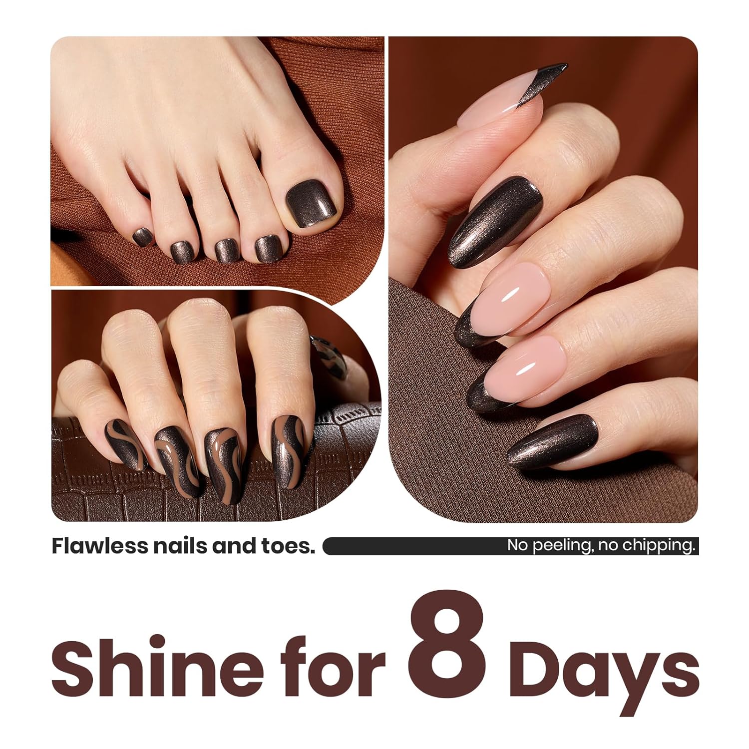 Beetles 15ml Hot Toddy Glitter Chocolate Nail Polish - Fast Drying, Long Lasting - Image 5