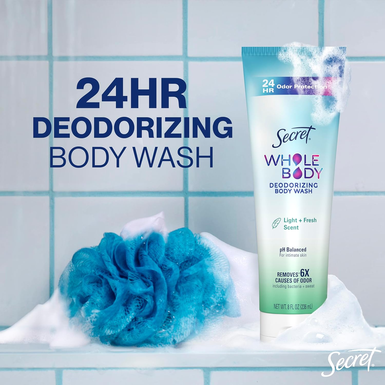 Secret Feminine Wash 24 Hour Deodorizing Body Wash for Women 8 oz - Image 4