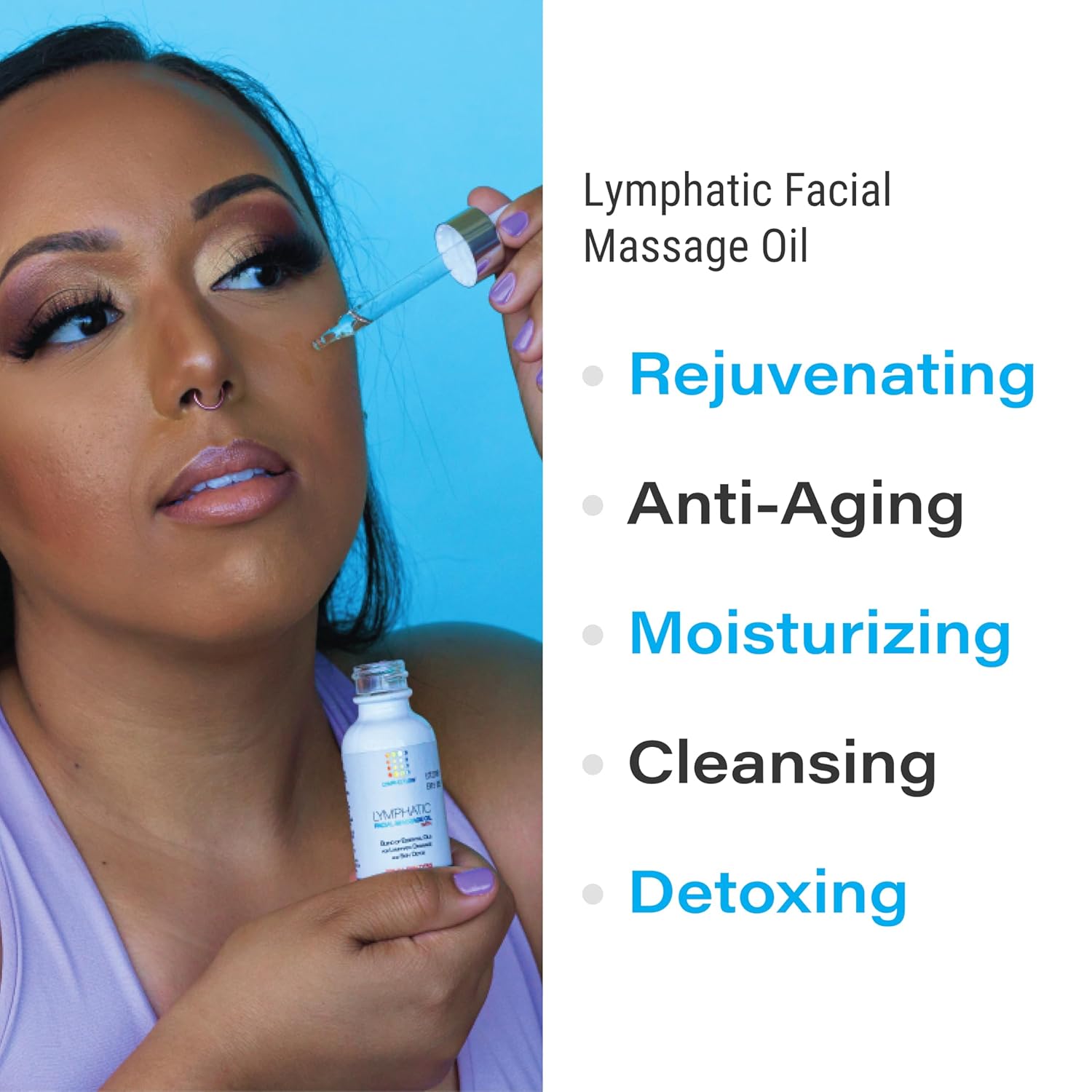 Nourishing Facial Lymphatic Drainage Oil with Jojoba and Coconut, 1 Fl Oz, for Gua Sha Tools - Image 3