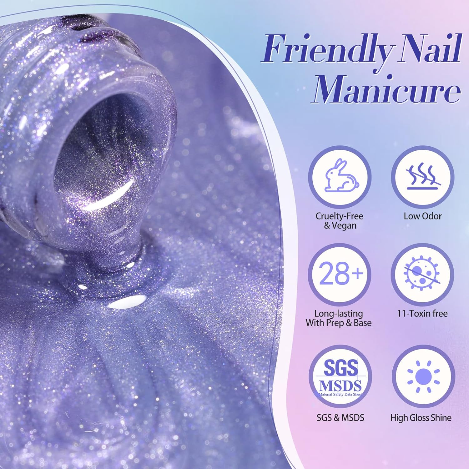 Born Pretty Aurora Cat Magnetic Gel Nail Polish Set 6 Colors Shimmer Glitter - Image 8