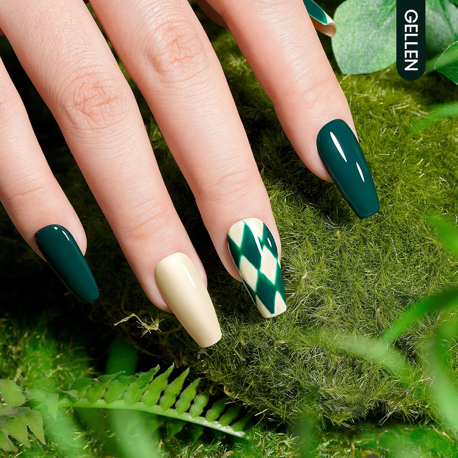 GELLEN 6-Color Precious Green Gel Nail Polish Set UV Soak Off Finish for Home Salon - Image 5