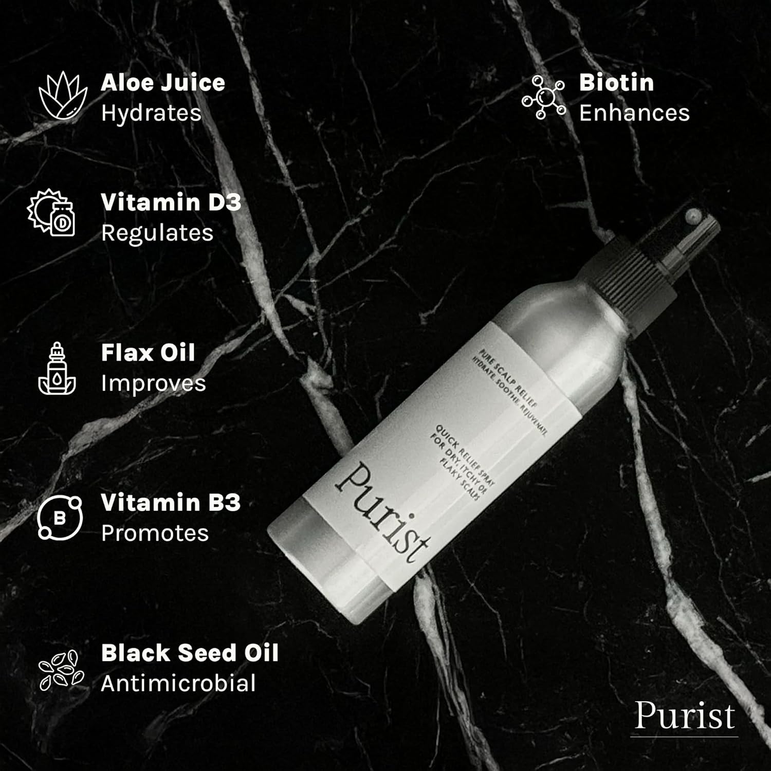 Purist Leave-In Dandruff Spray 4 oz for Itchy Dry Scalp Relief - Image 6