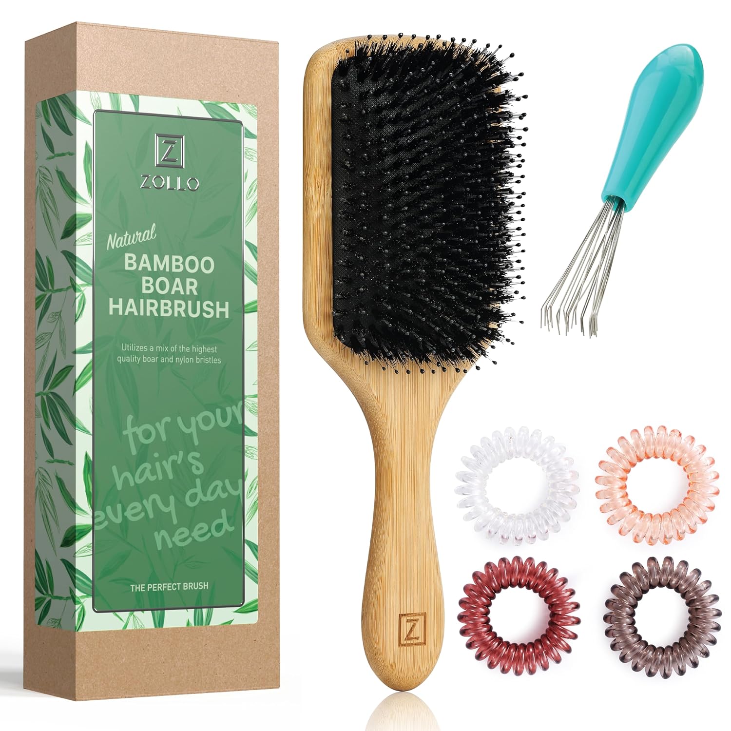 Boar Bristle Paddle Hair Brush for All Hair Types Wet and Dry Use Large - Image 7