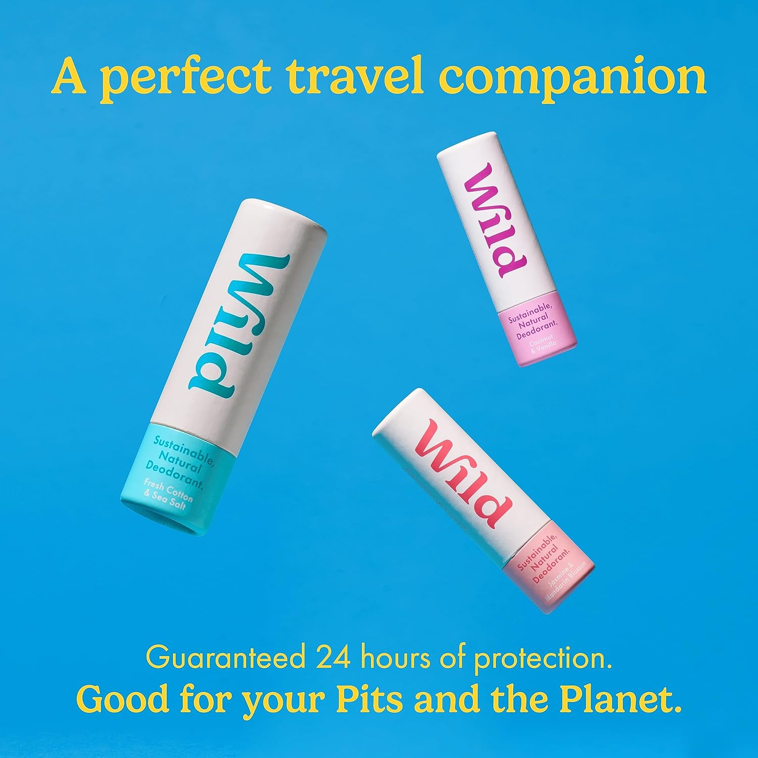Wild Mini Natural Aluminum Free Vegan Eco-Friendly Deodorant 3-Pack Travel Size - Image 5