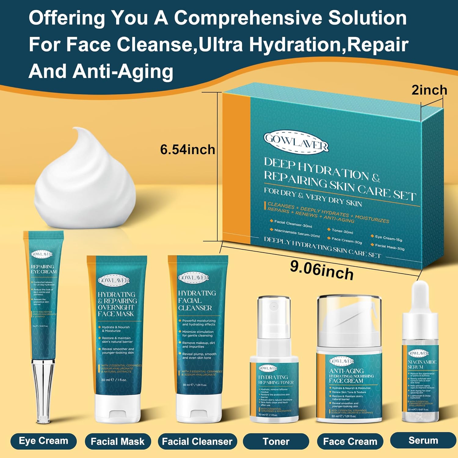 Hydrating Anti-Aging Repair Facial Skincare Set for Teens and Women - 5 Piece Gift - Image 7