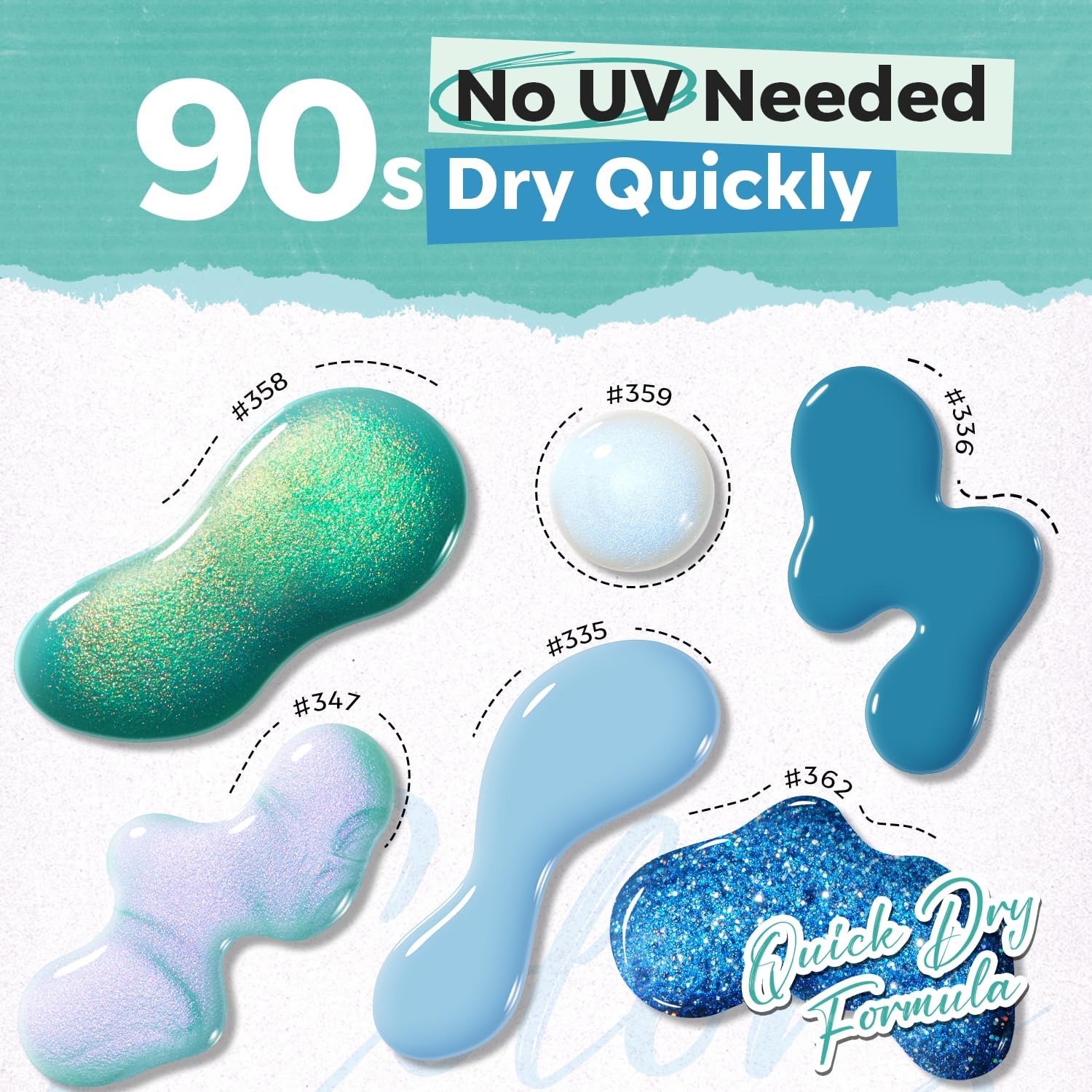 Modelones Mini Nail Polish Set 6 Quick Dry Colors Glitter Finish for DIY Manicure - Image 6