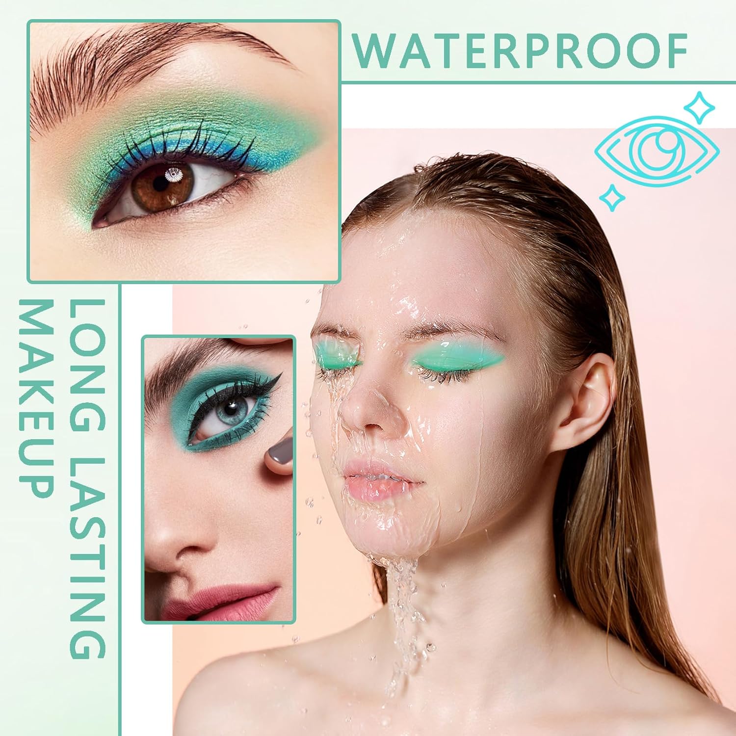 9 Color Matte Green Glitter Eyeshadow Palette Waterproof Highly Pigmented 12g - Image 4