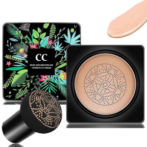 Mushroom Head Air Cushion & BB Cream CC Cream Liquid Foundation Concealer - Lasting, Moisturizing Makeup Base for Even Skin Tone - Natural Finish