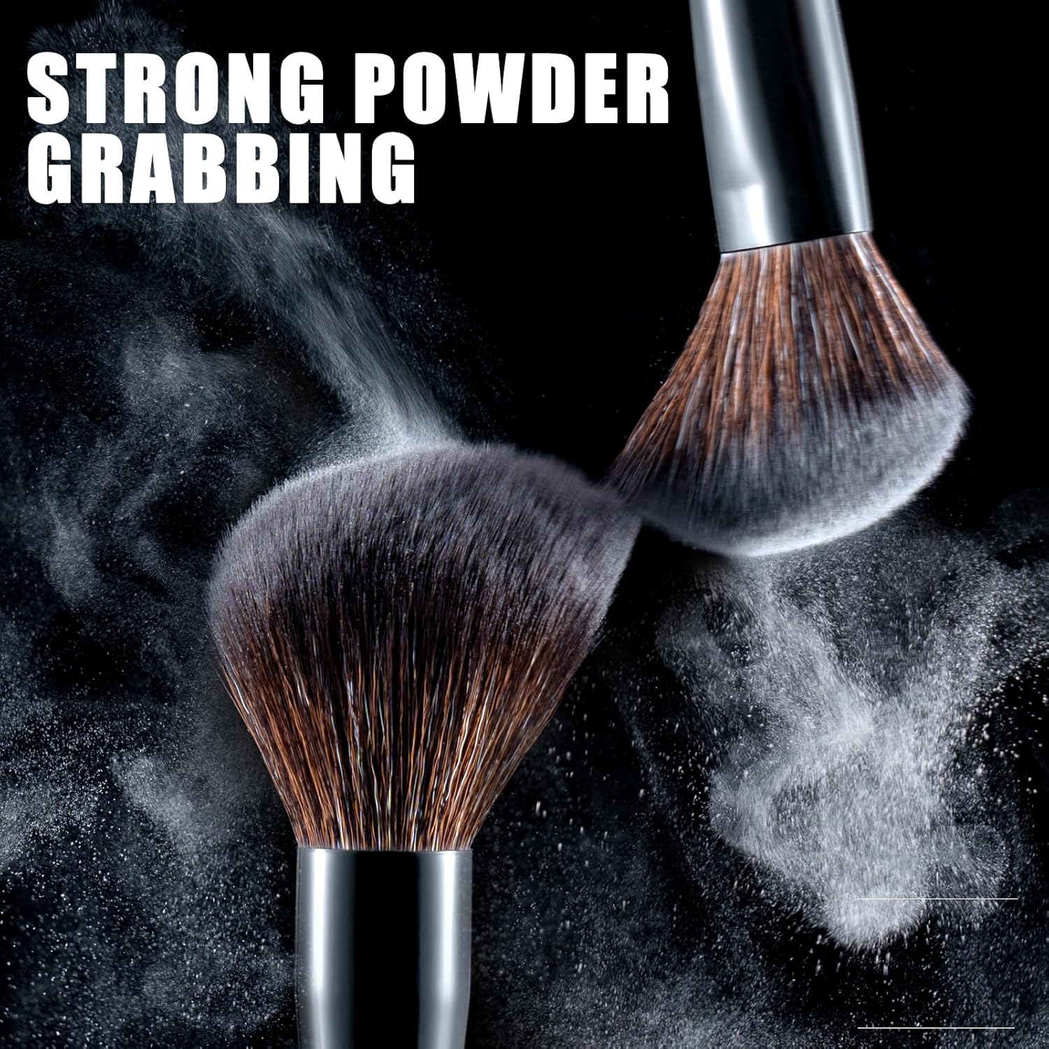 LORYP 21-Piece Vegan Black Makeup Brush Set for Face and Eye Application - Image 5