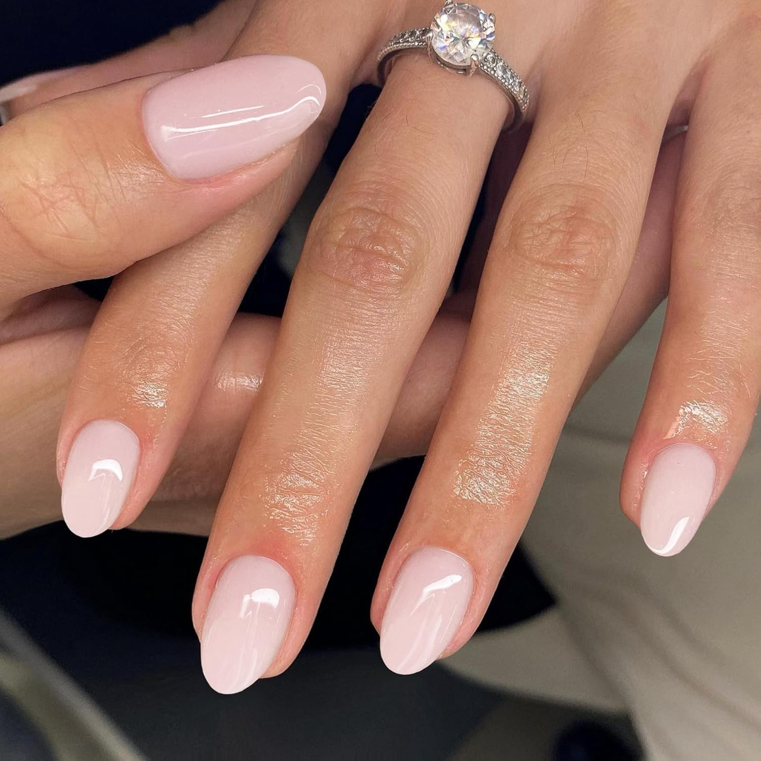 Dusty Baby Pink Short Oval Press On Nails, 24 Pc Handmade Acrylic Glue-On Set - Image 3