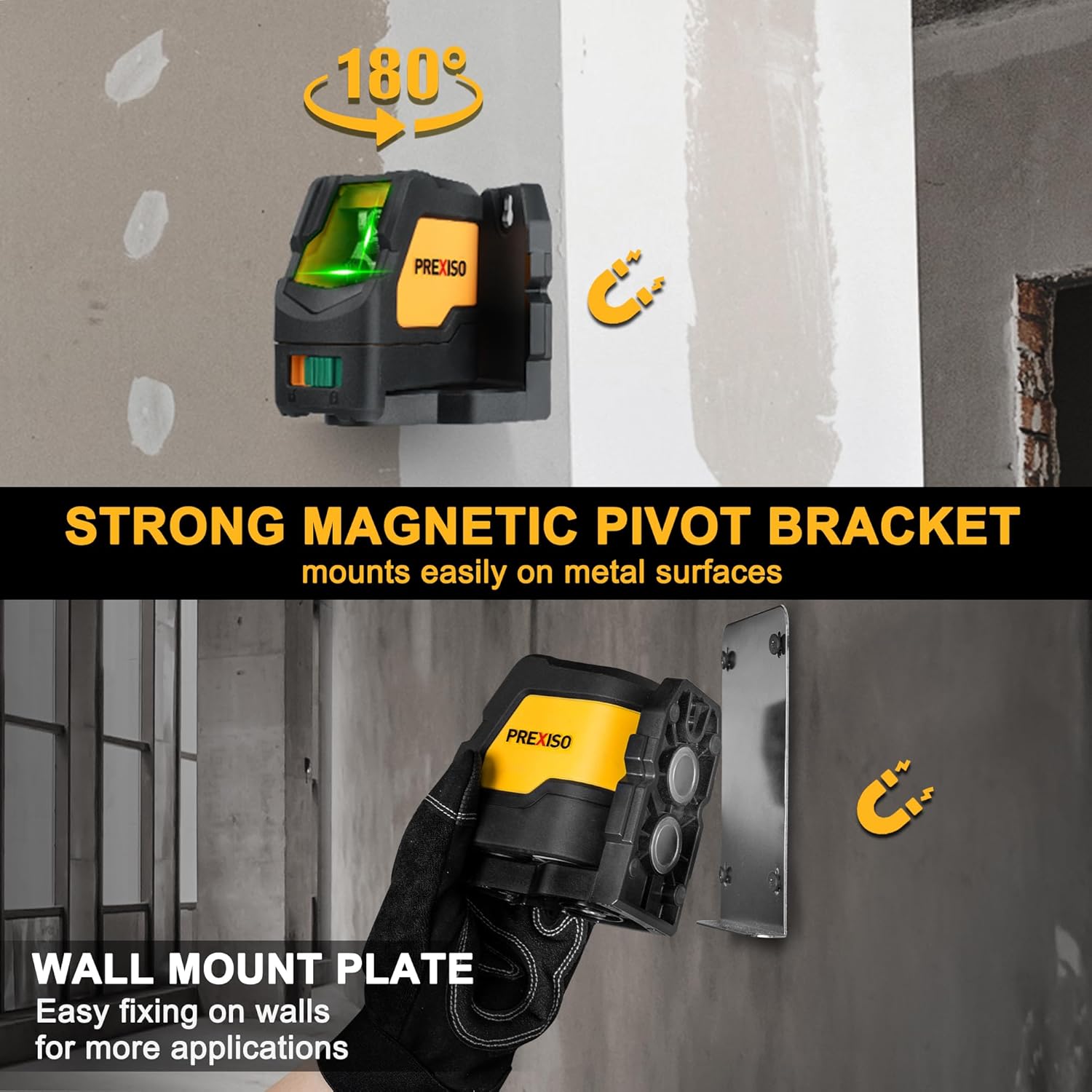 Prexiso IP54 Waterproof Laser Level with Tripod, 150 Degree Wide Angle, 100 Ft Range - Image 4