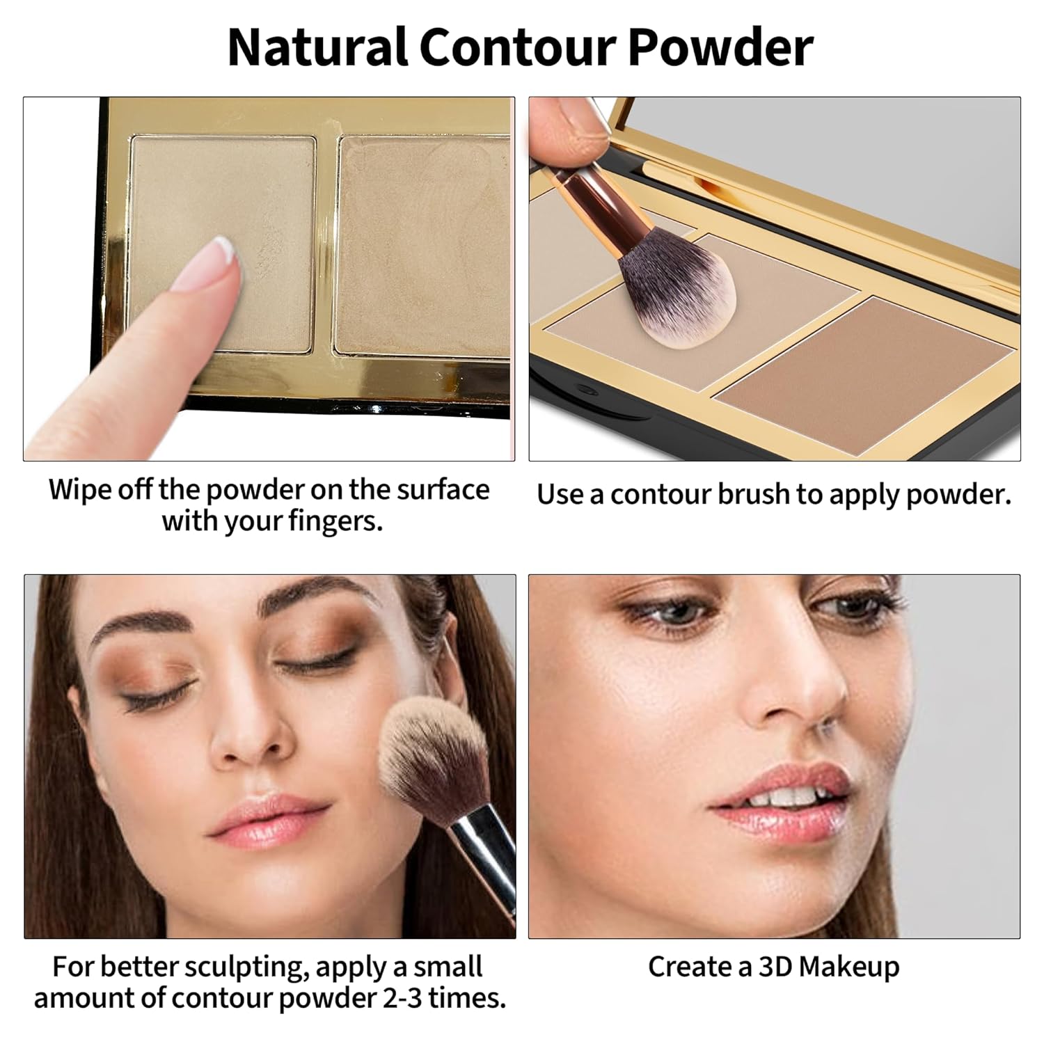 Fair/Light Cool Toned Contour Palette - Smooth, Blendable, Long-Lasting Face Shaping Powder - Image 6