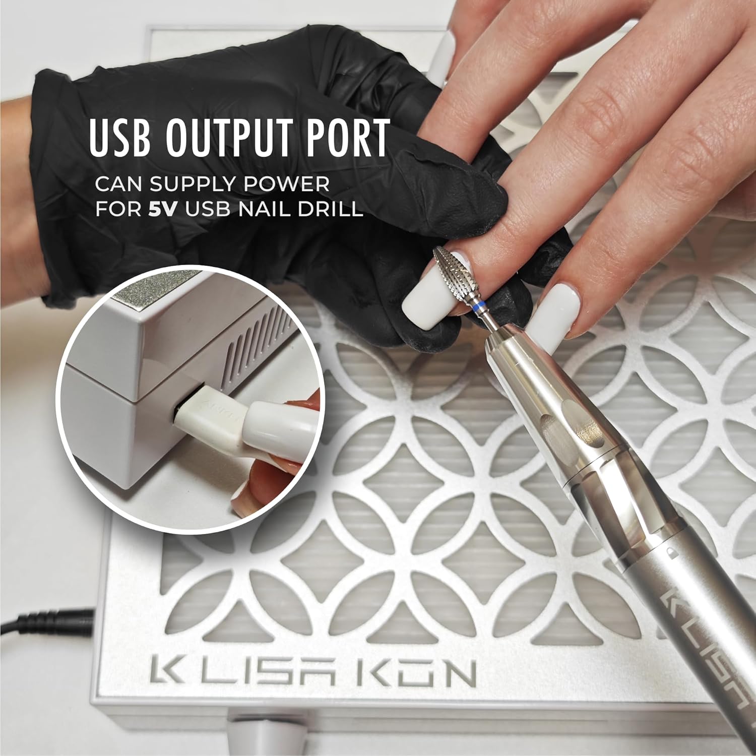 Powerful 80W Nail Dust Collector with Reusable Filter for Gel Acrylic Manicures - Image 5
