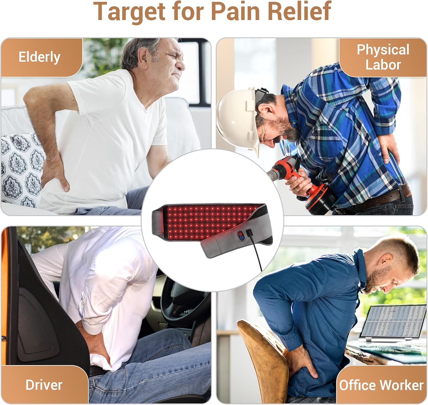 Comfytemp 126 LED Red Light Therapy Belt 22W Corded Pain Relief Device - Image 2
