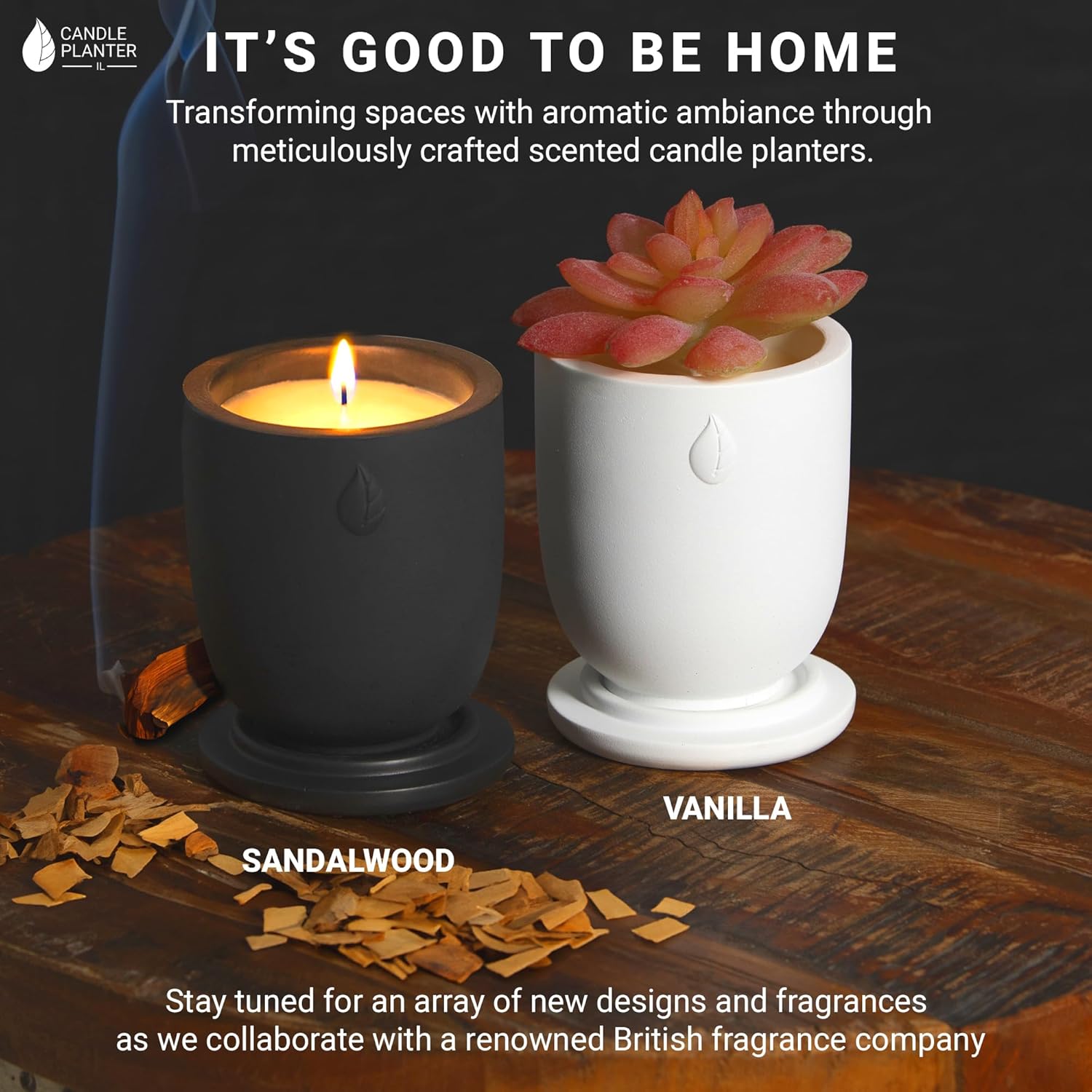 Concrete Cement Candle Planter with Aromatherapy Soy Candles - 8 Oz, 50-Hour Burn - Image 3