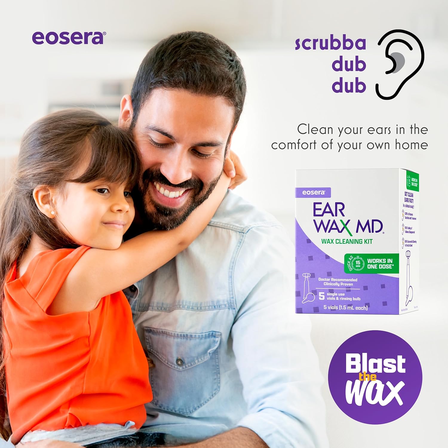 Eosera® Ear Wax MD® Cleaning Kit with Ear Wax Removal Drops and Rinse Bulb for Adults and Kids - Image 3