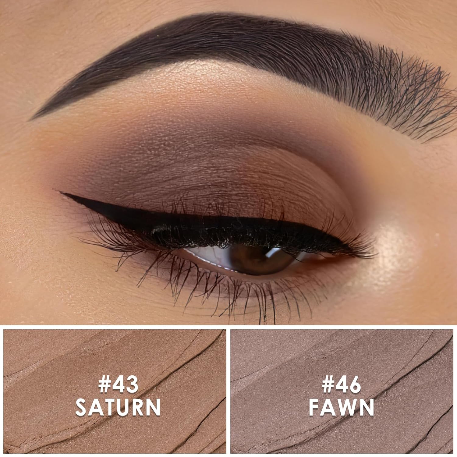 FOCALLURE 2 Piece Smoky Brown Waterproof Cream Eyeshadow Stick Set Long Lasting - Image 2