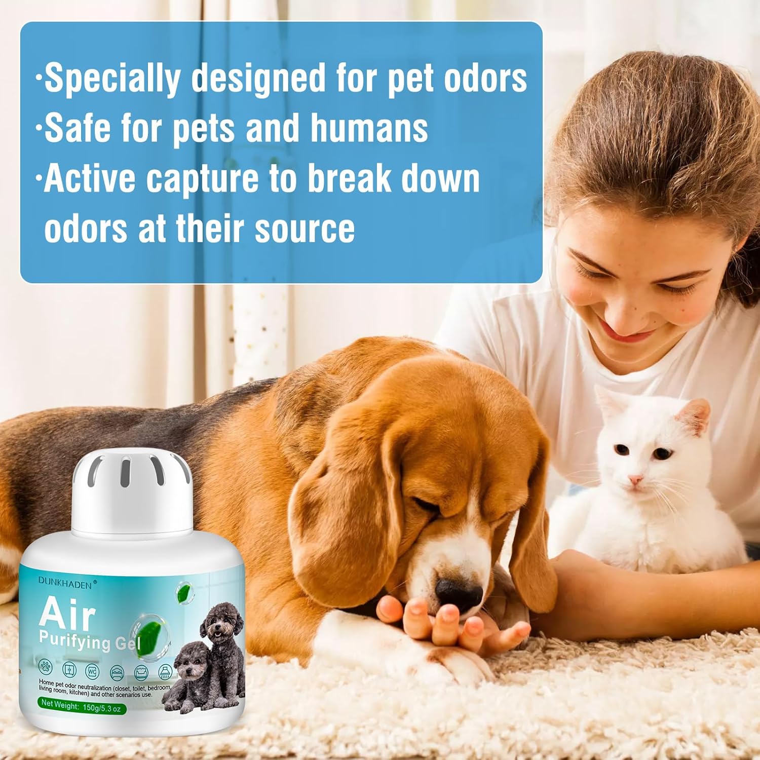 5.3 oz Pet Odor Eliminator Air Purifying Gel for Home and Cat Litter Deodorizing - Image 6