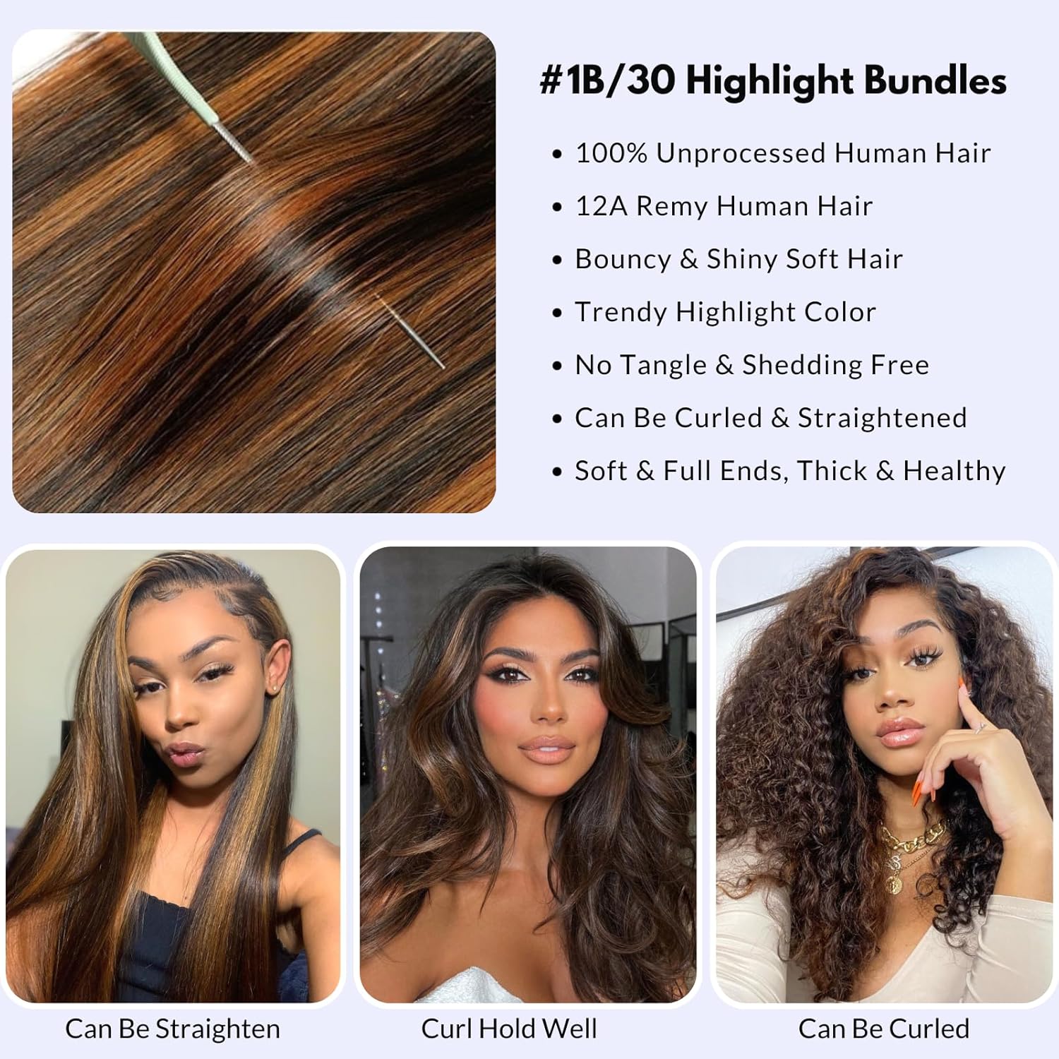 Brown Highlight Body Wave Human Hair 3 Bundles with 13x4 Lace Frontal 18 20 22 Inch - Image 8