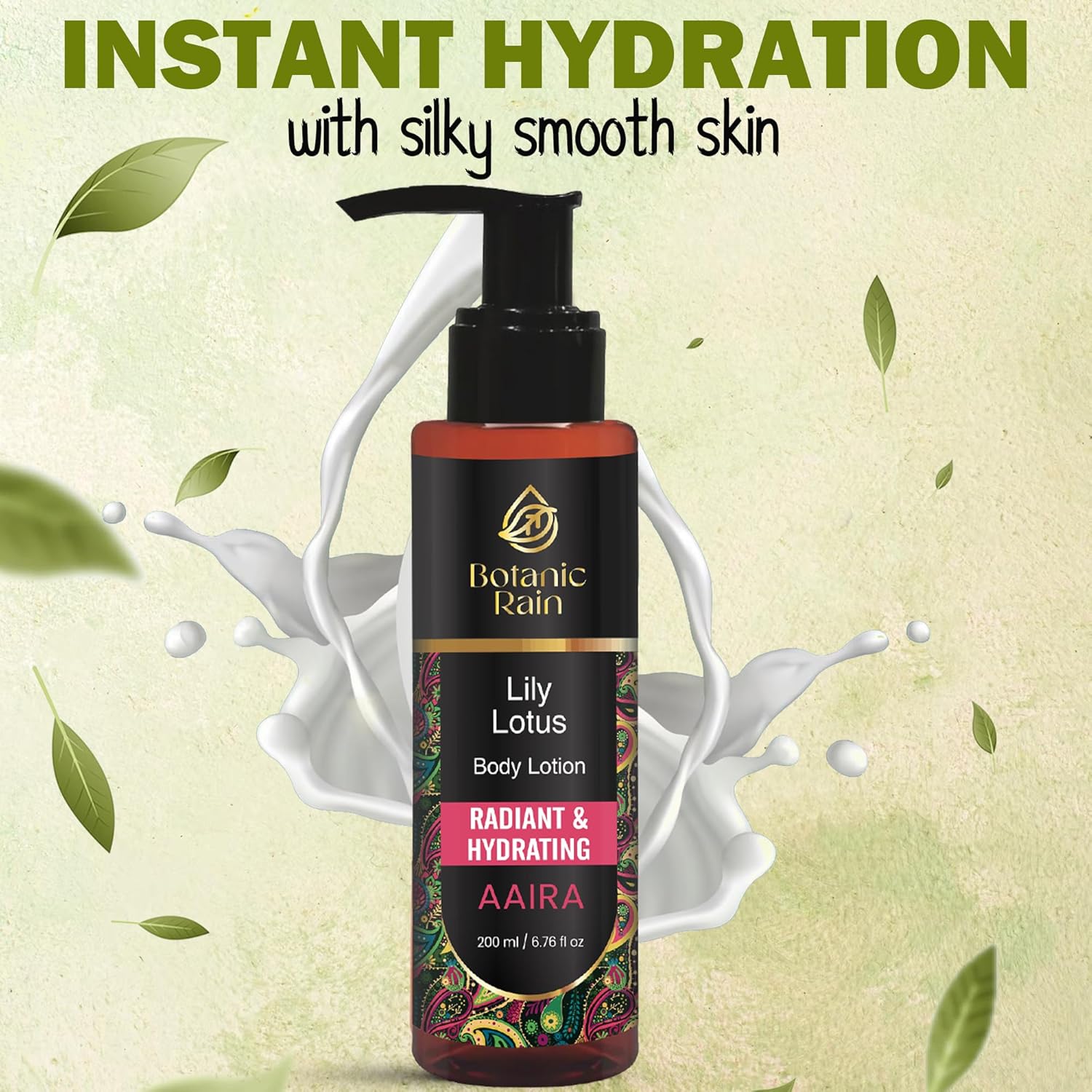 Organic Lily & Lotus Body Lotion for Crepey Skin, Natural Vegan Formula, 6.76 fl oz - Image 2