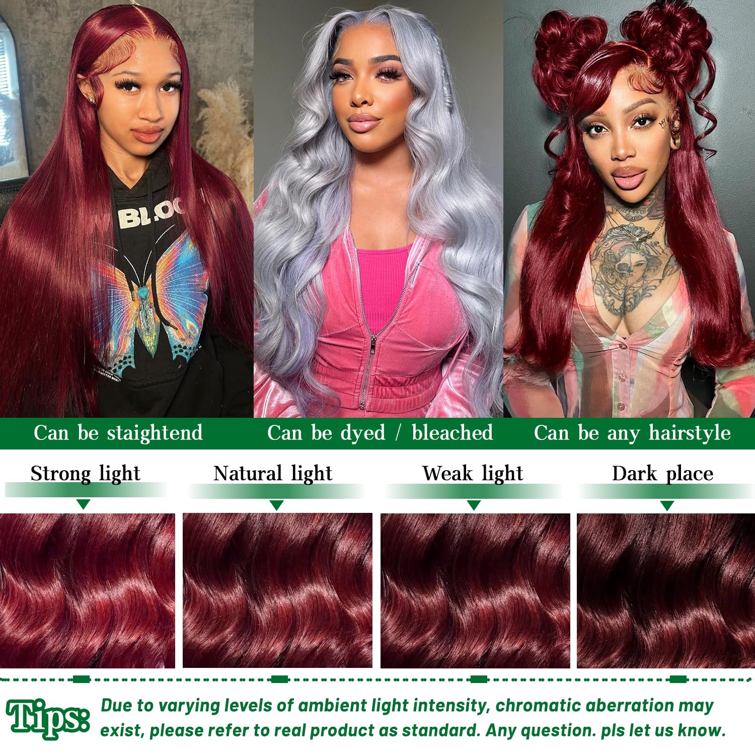 30 Inch 99J Burgundy Body Wave Human Hair Lace Front Wig 180% Density - Image 4