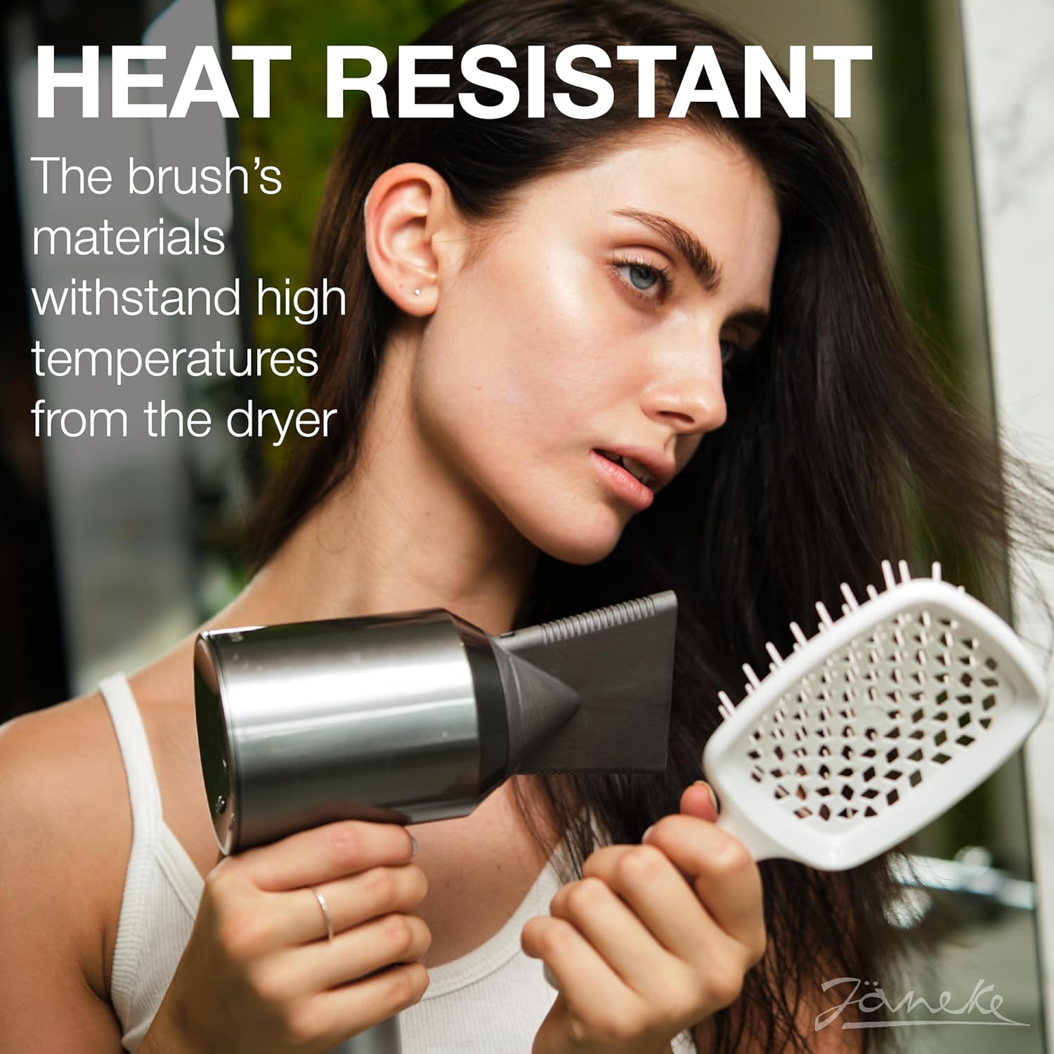 Janeke Superbrush Detangling Hair Brush with Anti-Static Bristles, All Hair Types, White - Image 4