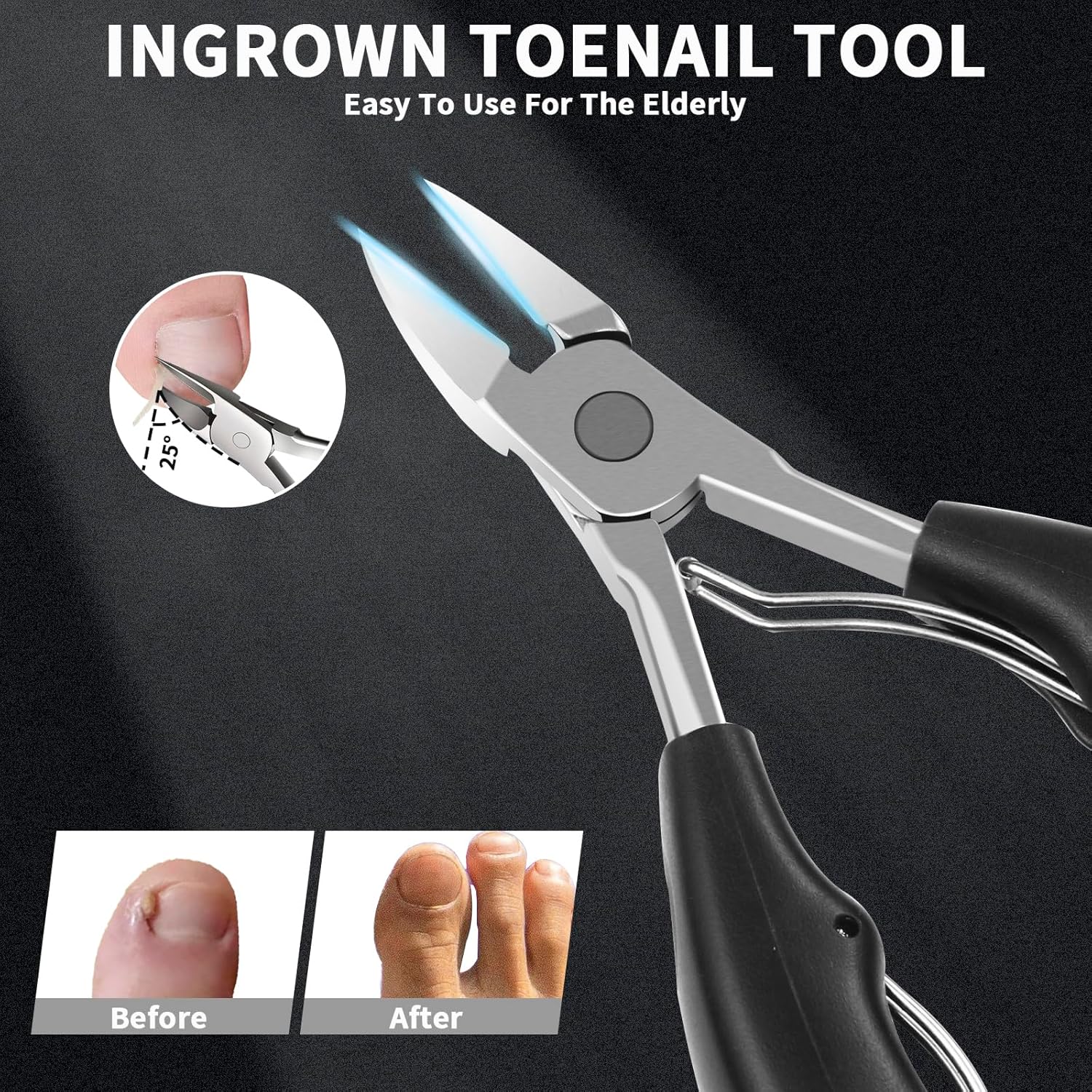 Professional 4-in-1 Stainless Steel Toenail Clippers for Thick and Ingrown Nails - Image 4