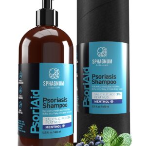 NEW 2025 Psoriasis Shampoo with Salicylic Acid | 13.5 fl. oz | New Formula with Peat and Menthol for itchy, flaky and red scalp.