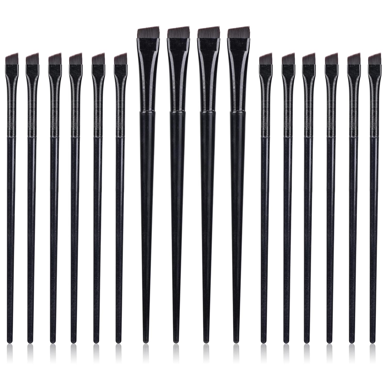 16 Pcs Eyeliner Brush Eyebrow Tint Brushes Brow Brushes Set Flat Tapered Eyebrow Concealer Brush Ultra Thin Christmas Makeup Brush Fine Angled Slanted Brushes Eye Shadow Applicator Sticks Brushes