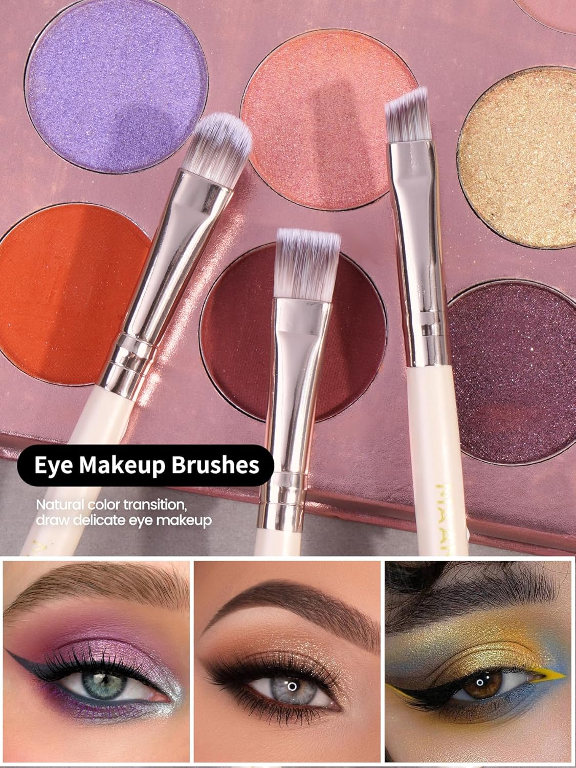 MAANGE 17 Piece Beige Makeup Brush Set for Foundation, Contour, Blush, Eyeshadow - Image 5