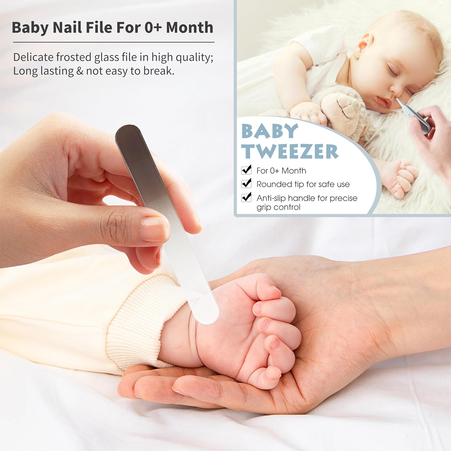 Newborn Baby Nail Clippers Set Manicure Pedicure Kit with Cute Case 0-12 Months - Image 3