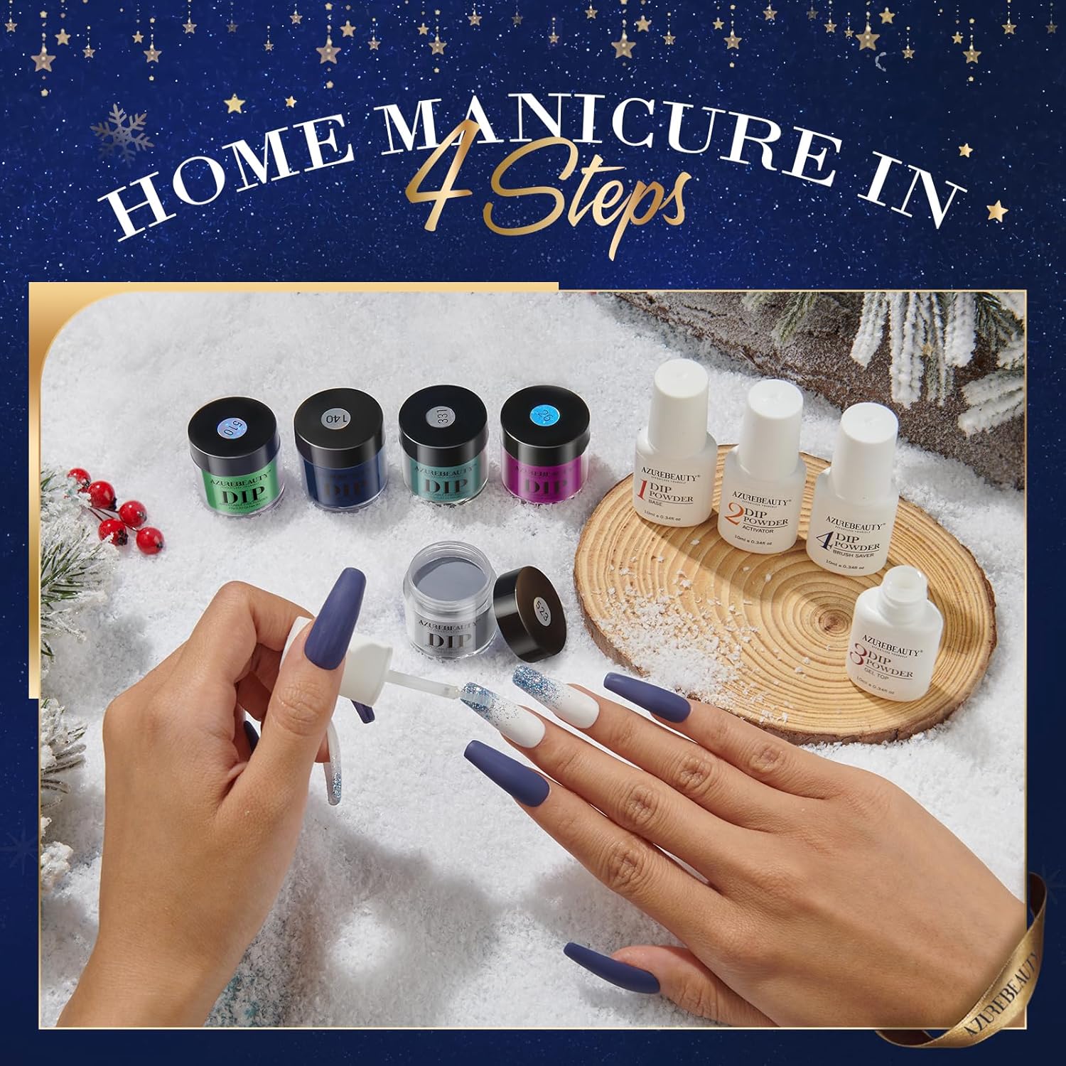 AZUREBEAUTY 20 Color Dip Powder Nail Kit with Color Changing Glitter Liquid - Image 9