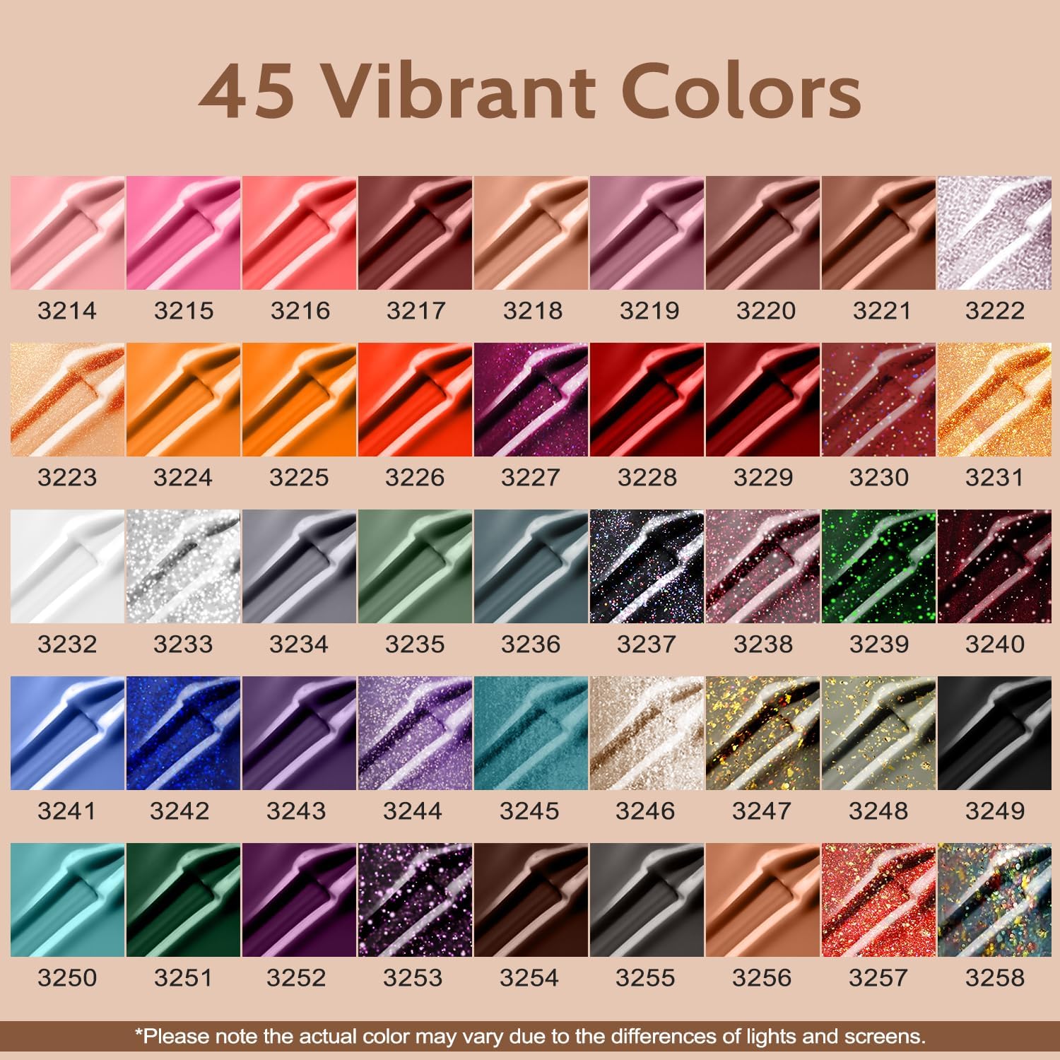 Lavender Violets 73 Piece Gel Nail Polish Kit with UV Lamp 45 Colors and Accessories - Image 7