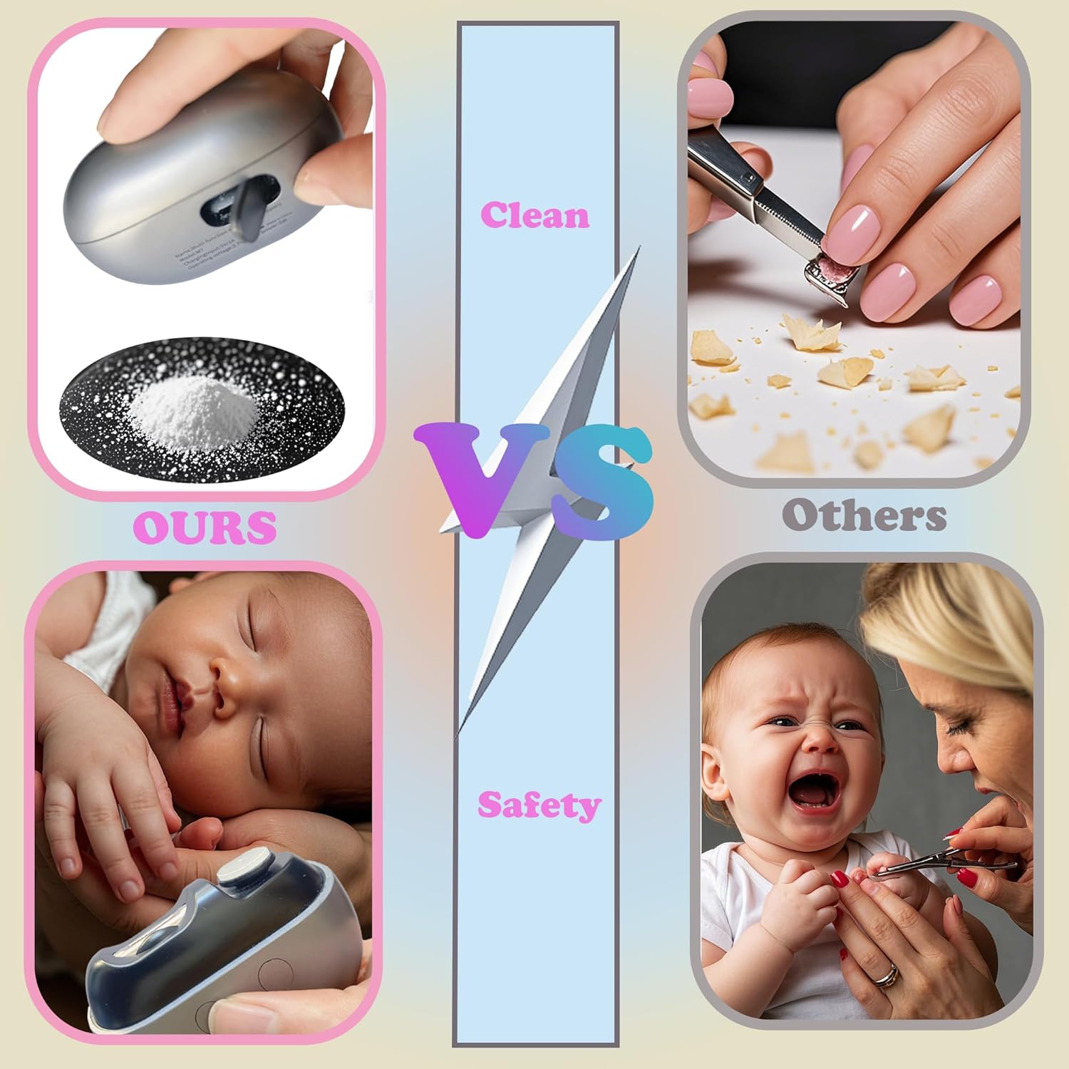 4-in-1 Electric Nail Clipper with Trimmer, Polisher, Grinder, Magnetic Cover, 2 Speeds, Portable for All Ages - Image 4