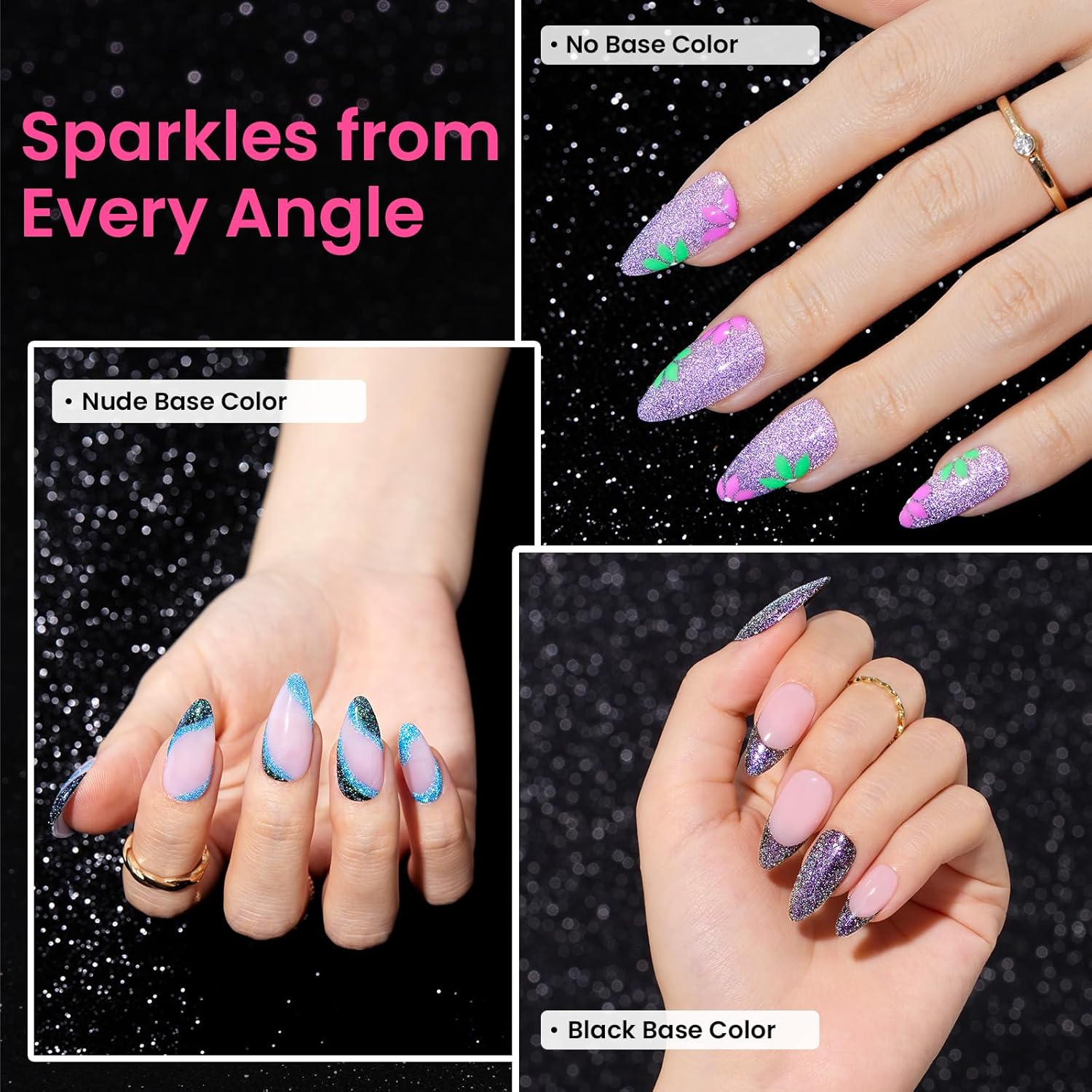 Beetles 6 Color Glitter Gel Nail Polish Kit for DIY Manicures Soak Off - Image 4