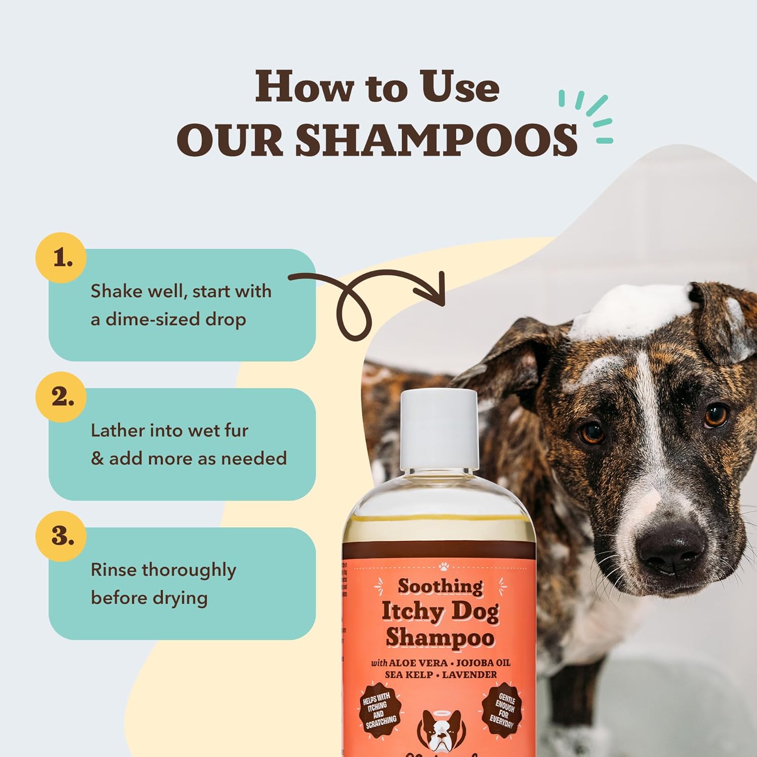 Natural Dog Company Hypoallergenic Itchy Dog Shampoo 12 oz for Dry Skin Relief - Image 5