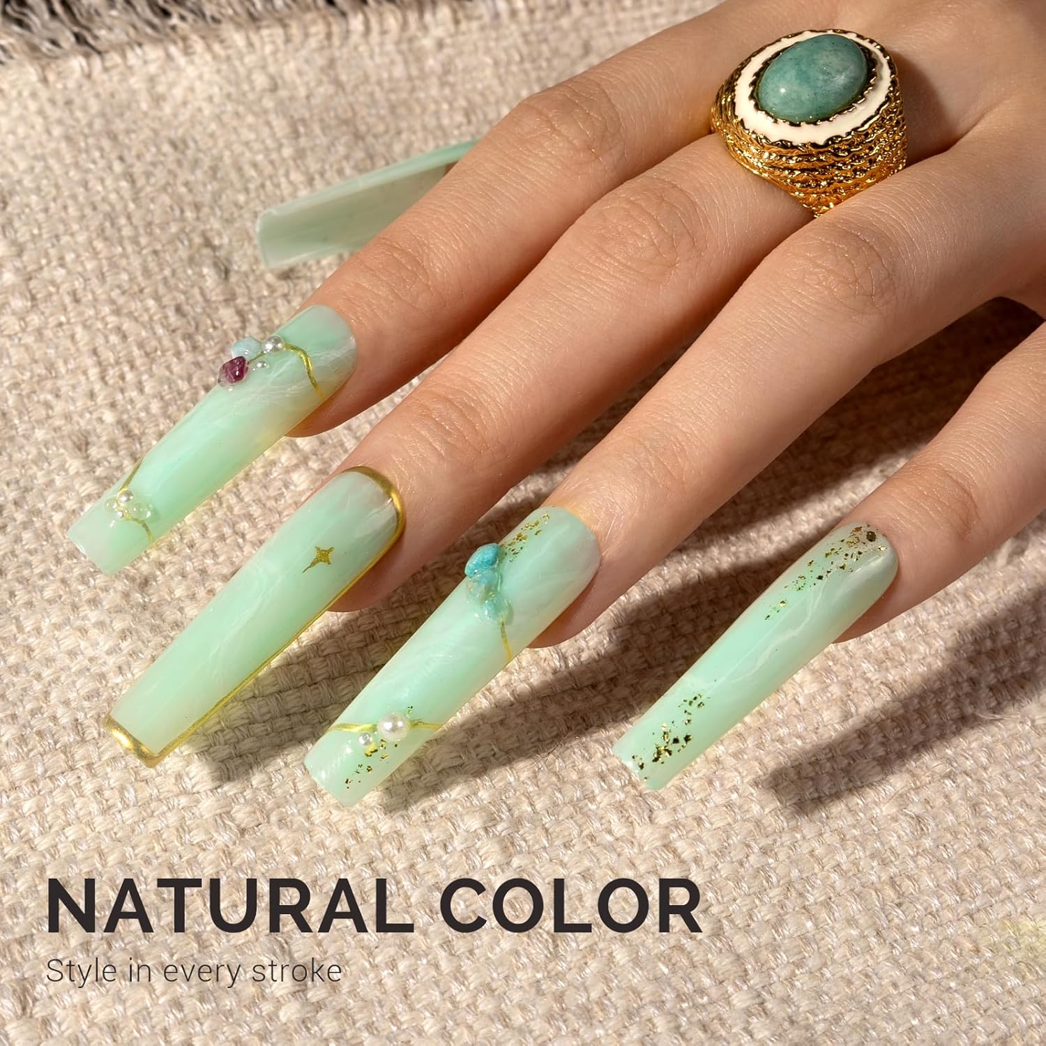 MelodySusie 0.5 Fl Oz Milky Green Gel Nail Polish Light Sage for DIY Manicure - Image 3