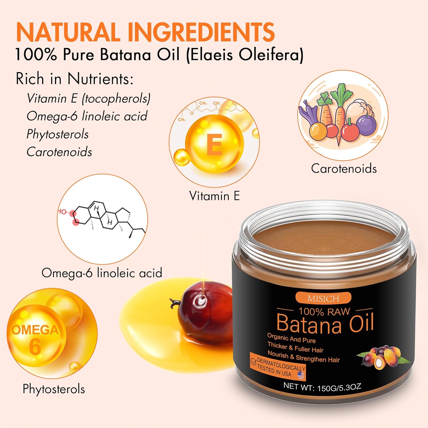 Pure Unrefined Organic Batana Oil for Hair Growth - 5.3 oz - Image 5