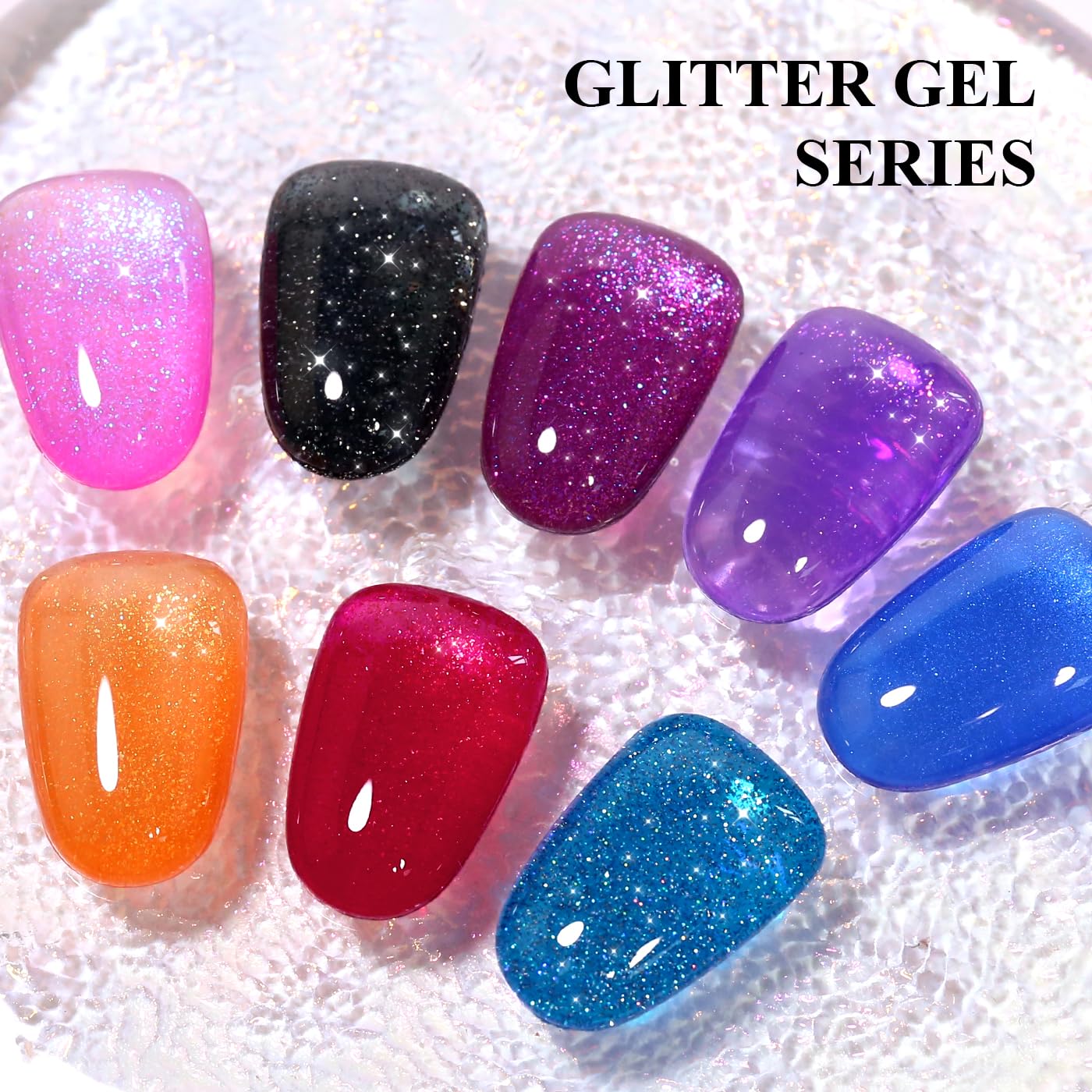 Imtiti 0.5 Fl Oz Black Glitter Gel Nail Polish for DIY Manicure and Art - Image 6