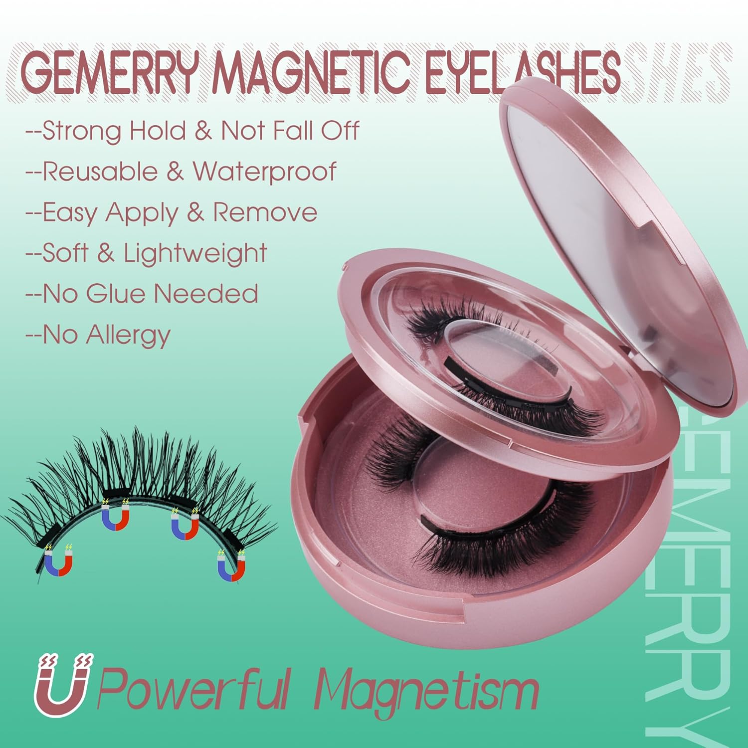 GEMERRY Magnetic False Eyelashes Kit with Easy Applicator Tool, Beginner Friendly Fluffy Look, No Glue Required - Image 3