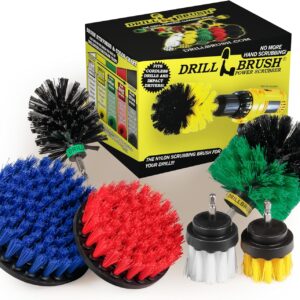 Variety Multi-Pack Drill Brush Attachments for Cleaning Car, Truck, Carpet, Boat, Bathroom, Kitchen, Grill, Griddle - Drill Brush for Car Detailing Kit - Grill Cleaning Kit - Grilling Accessories